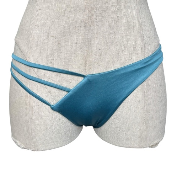 Beach Bunny Kennedy Skimpy Bikini Bottoms in Dusty Blue Small - Picture 4 of 8